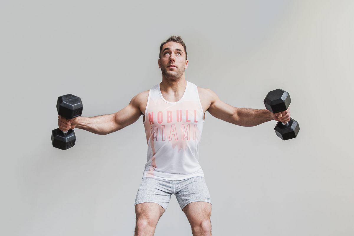 Debardeur Nobull Miami Palm Tank Homme Corail | NE0974685