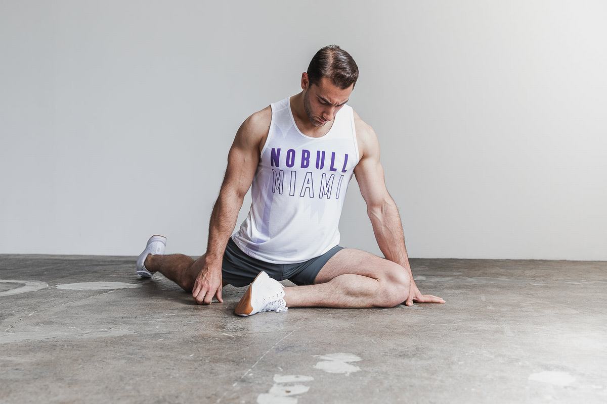 Debardeur Nobull Miami Palm Tank Homme Violette | RO8245139