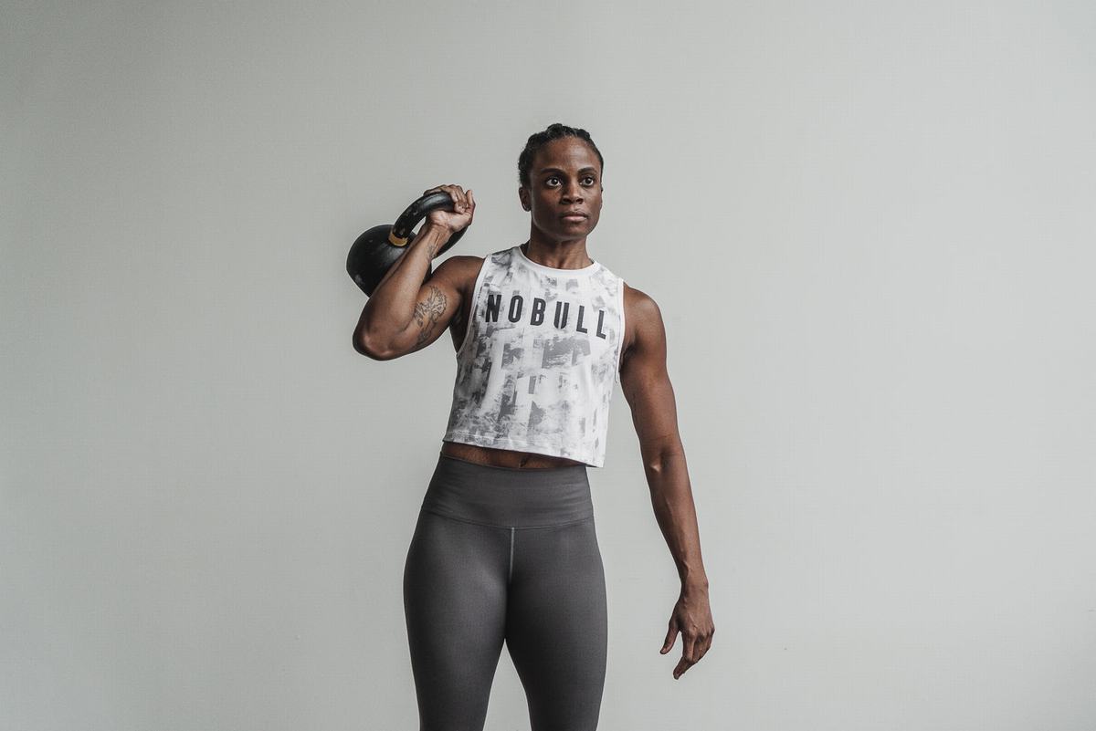 Debardeur Nobull Muscle Artists For Humanity Tank Femme Blanche Noir | LZ5023714