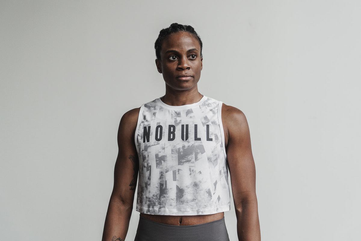 Debardeur Nobull Muscle Artists For Humanity Tank Femme Blanche Noir | LZ5023714
