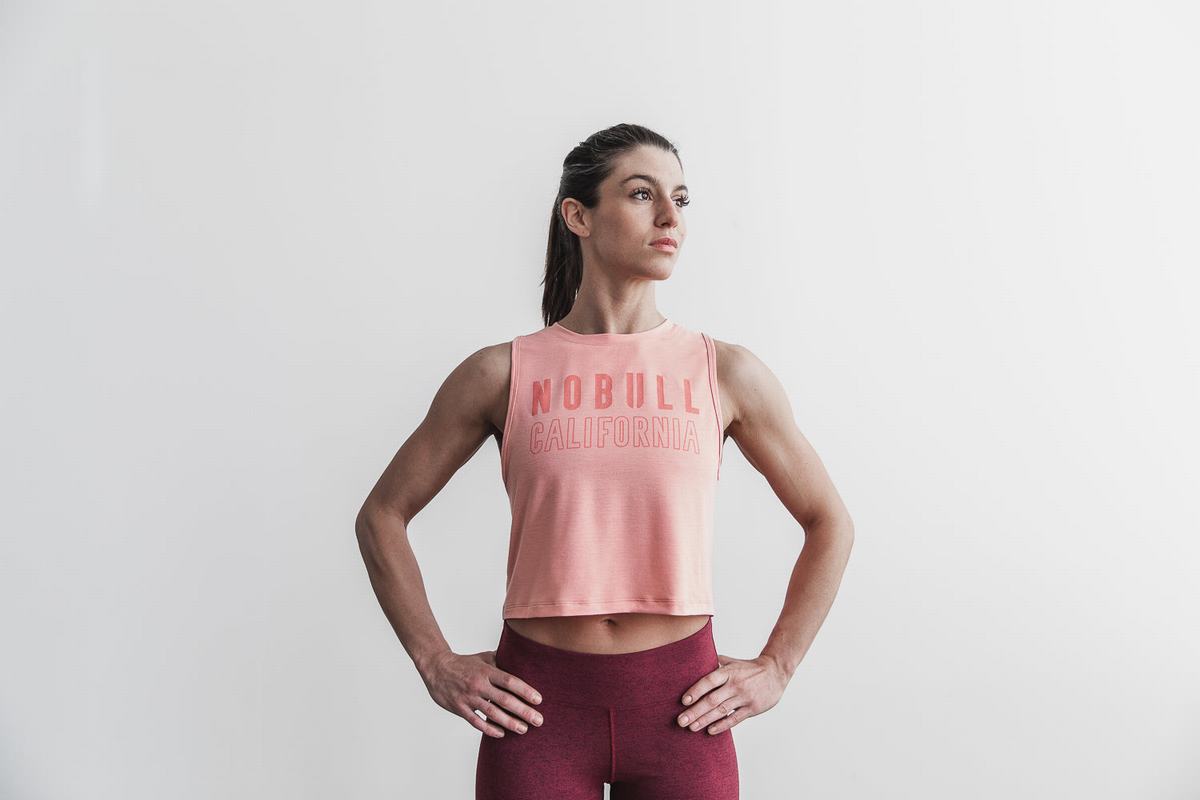 Debardeur Nobull Muscle California Tank Femme Corail Clair | JC9324760