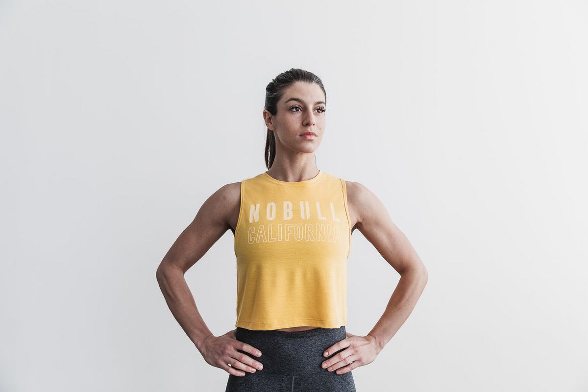 Debardeur Nobull Muscle California Tank Femme Jaune | LT6348792