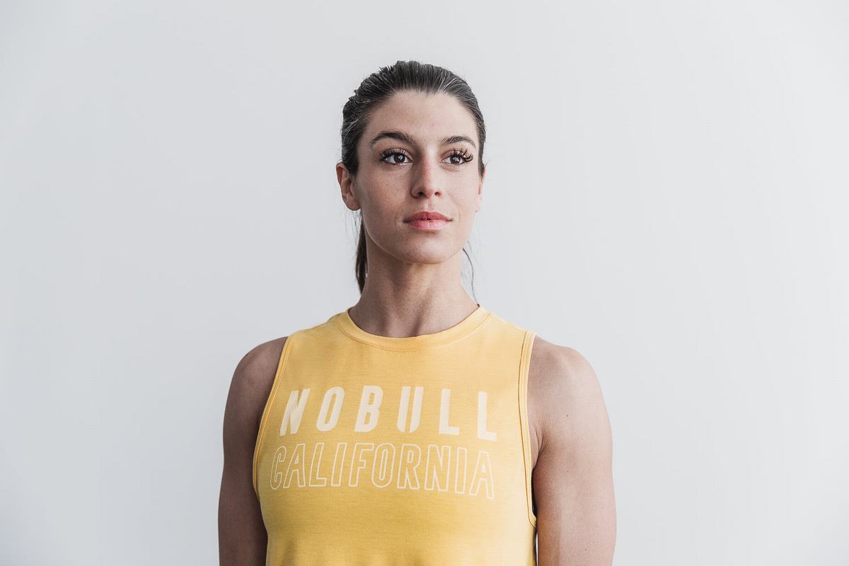 Debardeur Nobull Muscle California Tank Femme Jaune | LT6348792