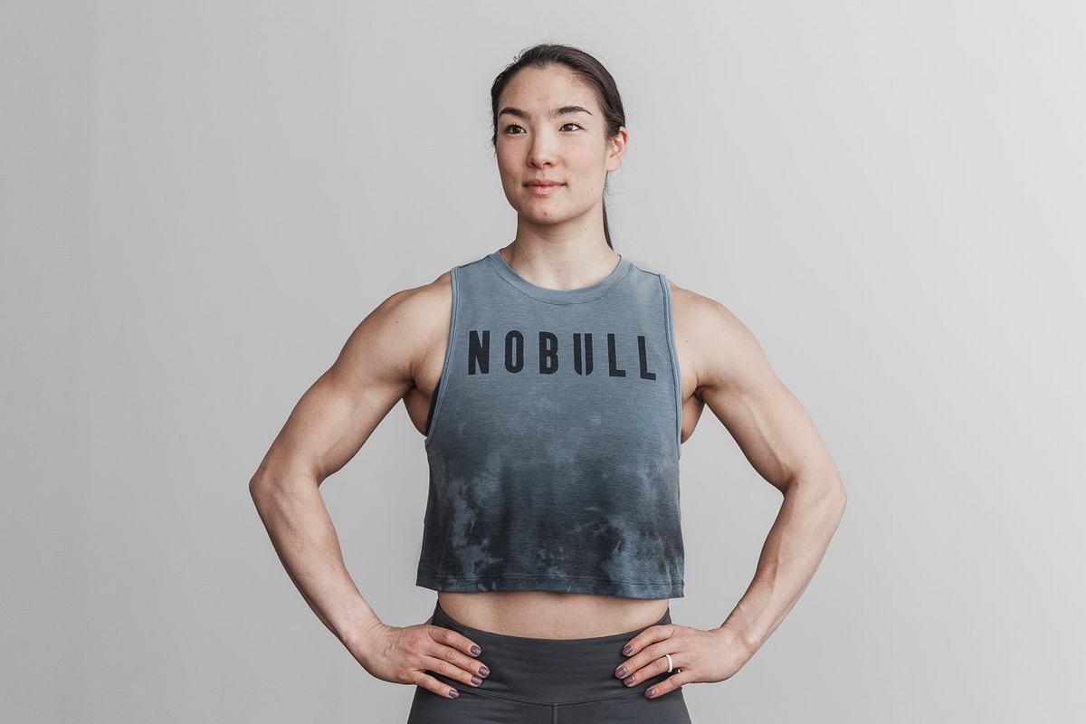 Debardeur Nobull Muscle Dip-Dye Tank Femme Bleu | DG1972540