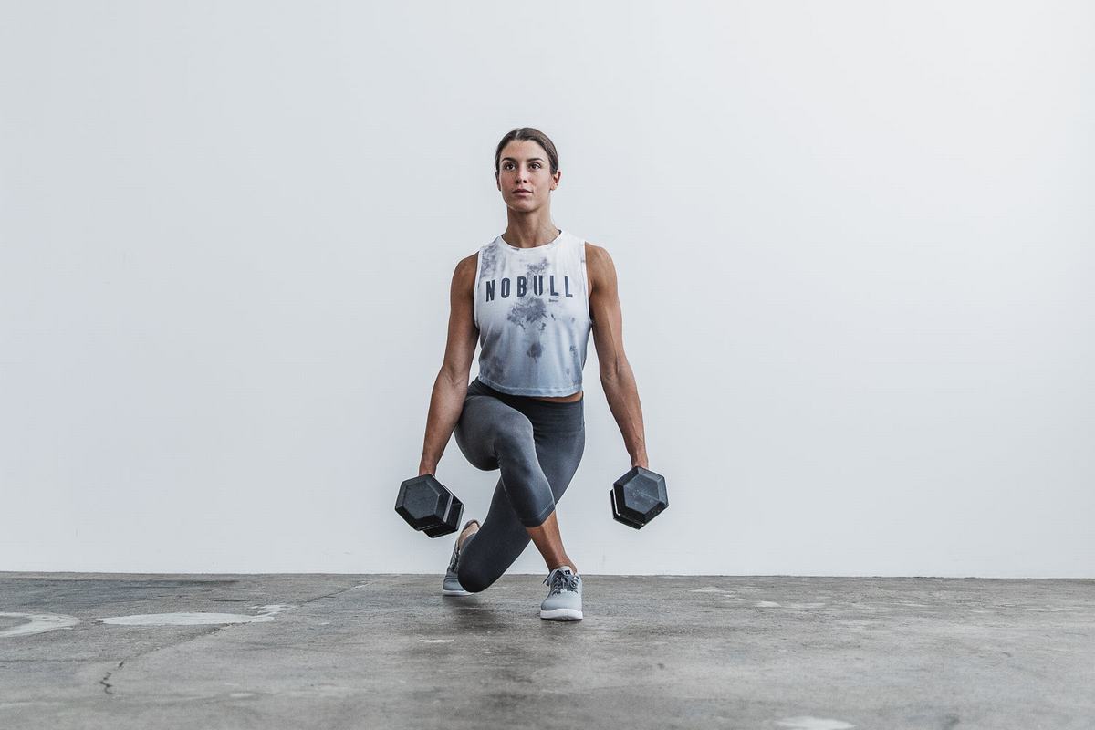 Debardeur Nobull Muscle Dip-Dye Tank Femme Blanche | RM5698307