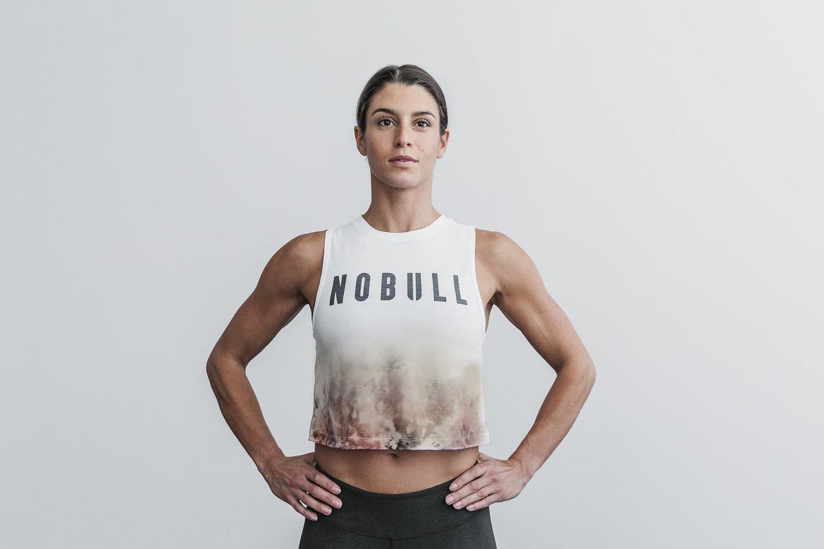 Debardeur Nobull Muscle Dip-Dye Tank Femme Blanche | SL9136875