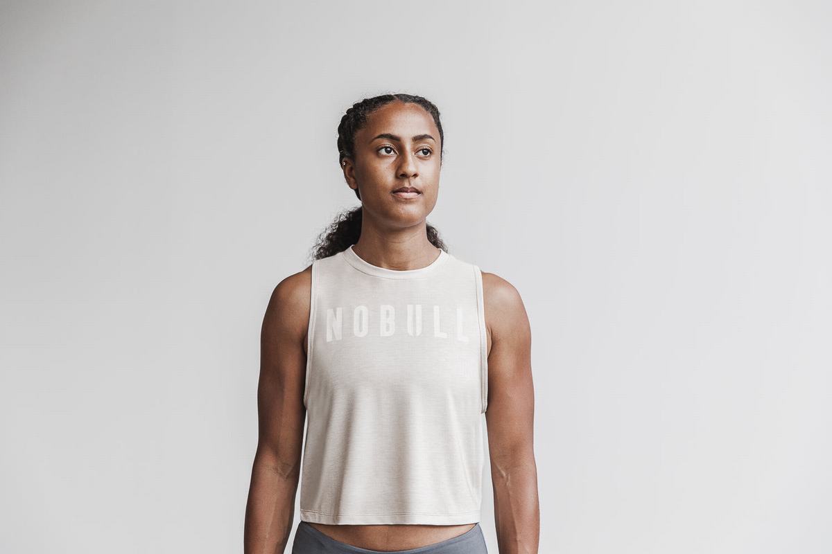 Debardeur Nobull Muscle Tank Femme Beige | DK3216709