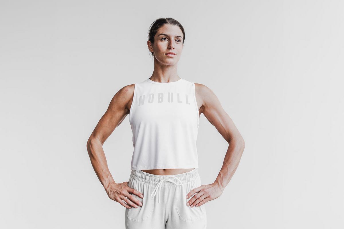 Debardeur Nobull Muscle Tank Femme Blanche | AZ2134085