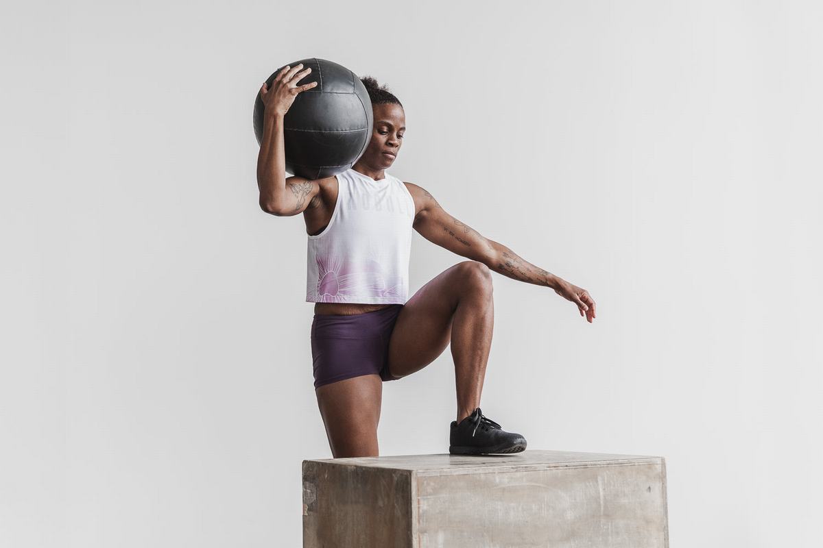 Debardeur Nobull Muscle Tank Femme Blanche Violette | KU6078945