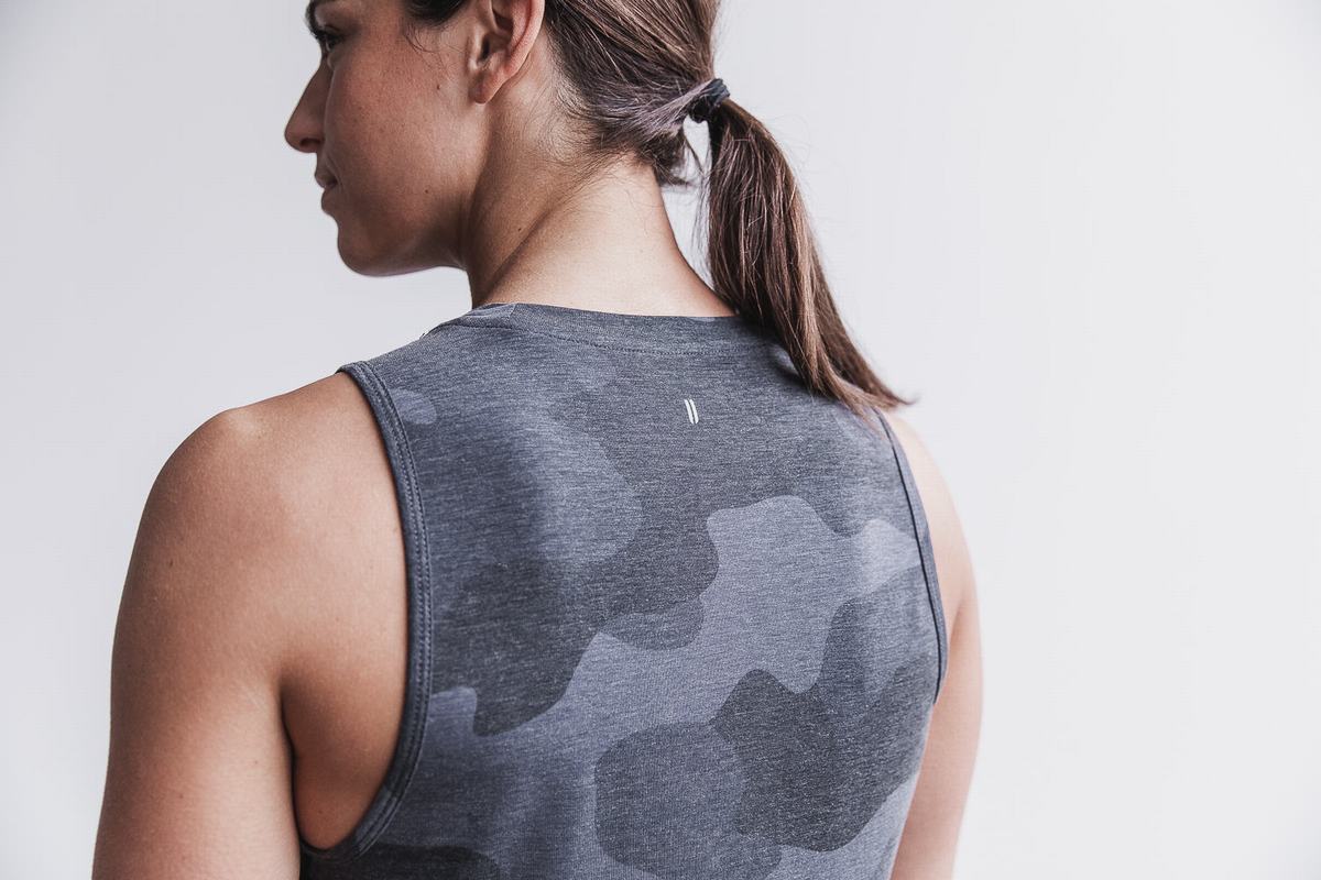 Debardeur Nobull Muscle Tank Femme Grise Camouflage | AN0971653