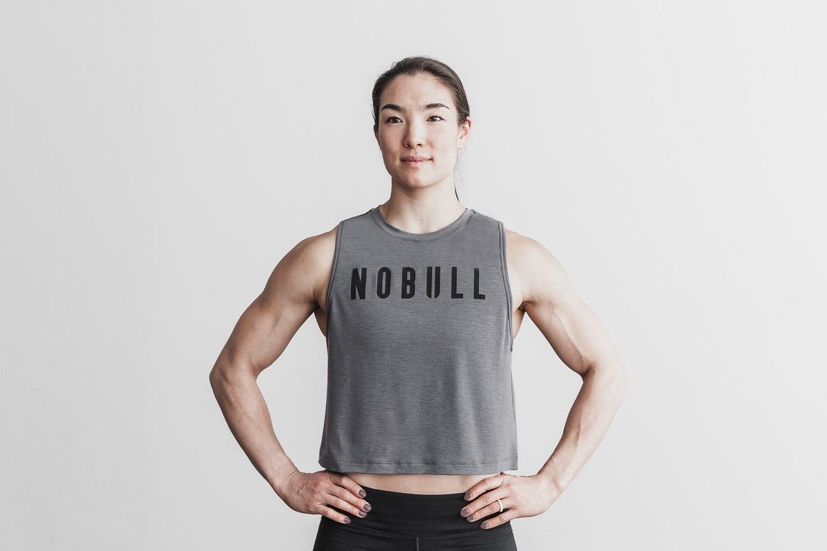Debardeur Nobull Muscle Tank Femme Grise Foncé | NQ7045819