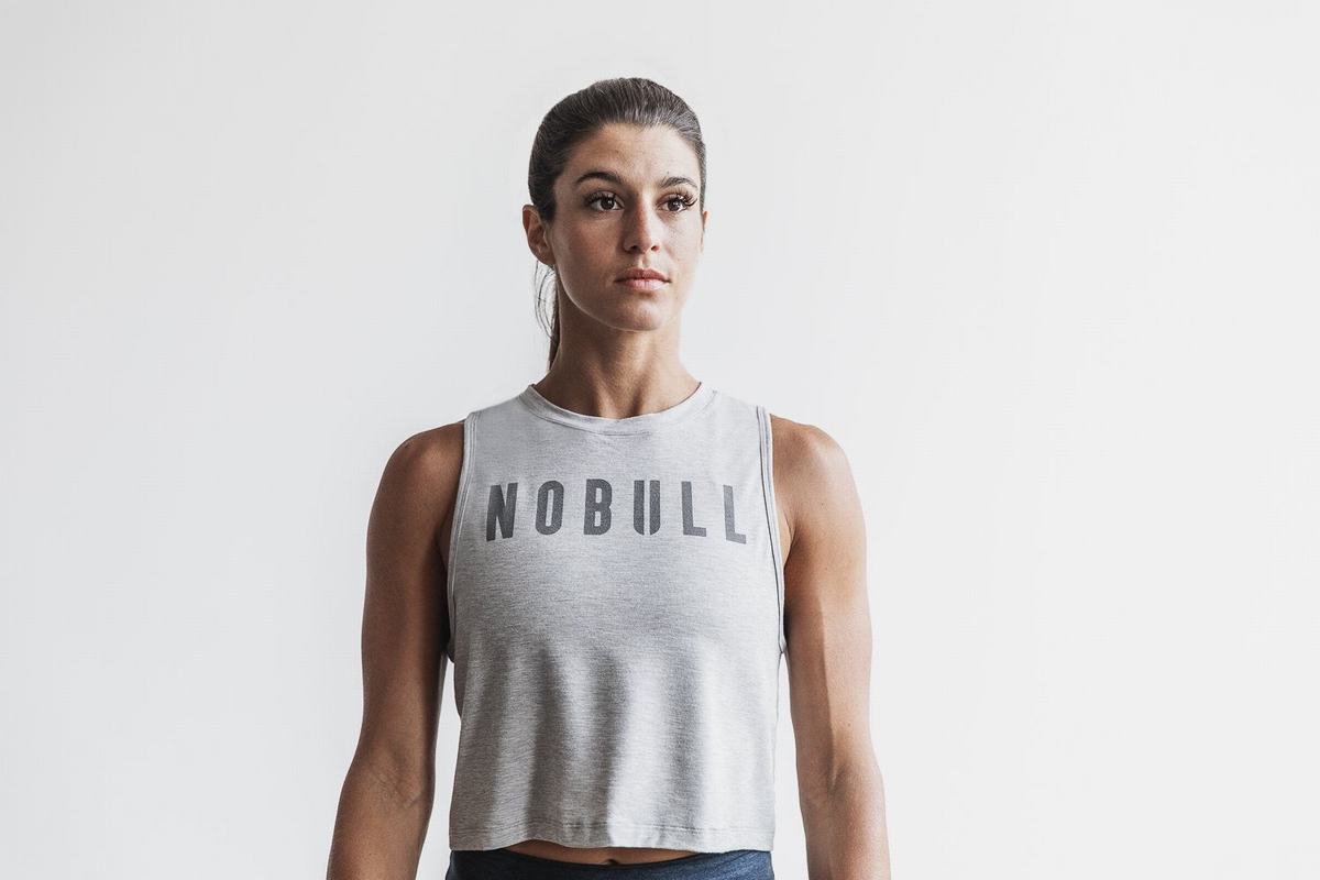Debardeur Nobull Muscle Tank Femme Grise Clair | PX4390827