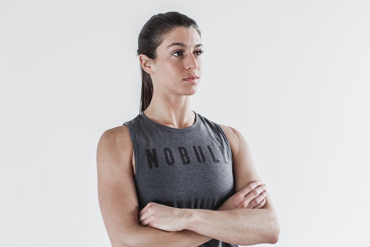 Debardeur Nobull Muscle Tank Femme Grise Foncé | YJ4609258