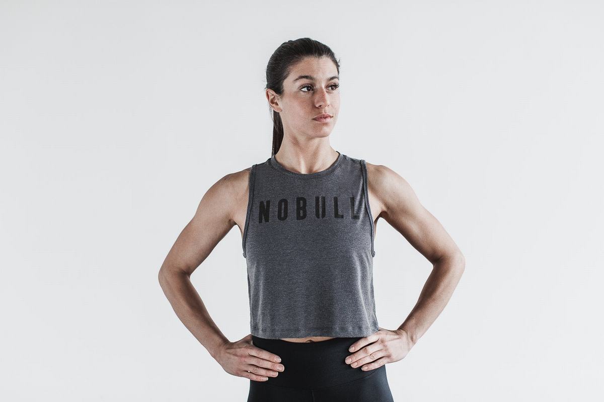 Debardeur Nobull Muscle Tank Femme Grise Foncé | YJ4609258