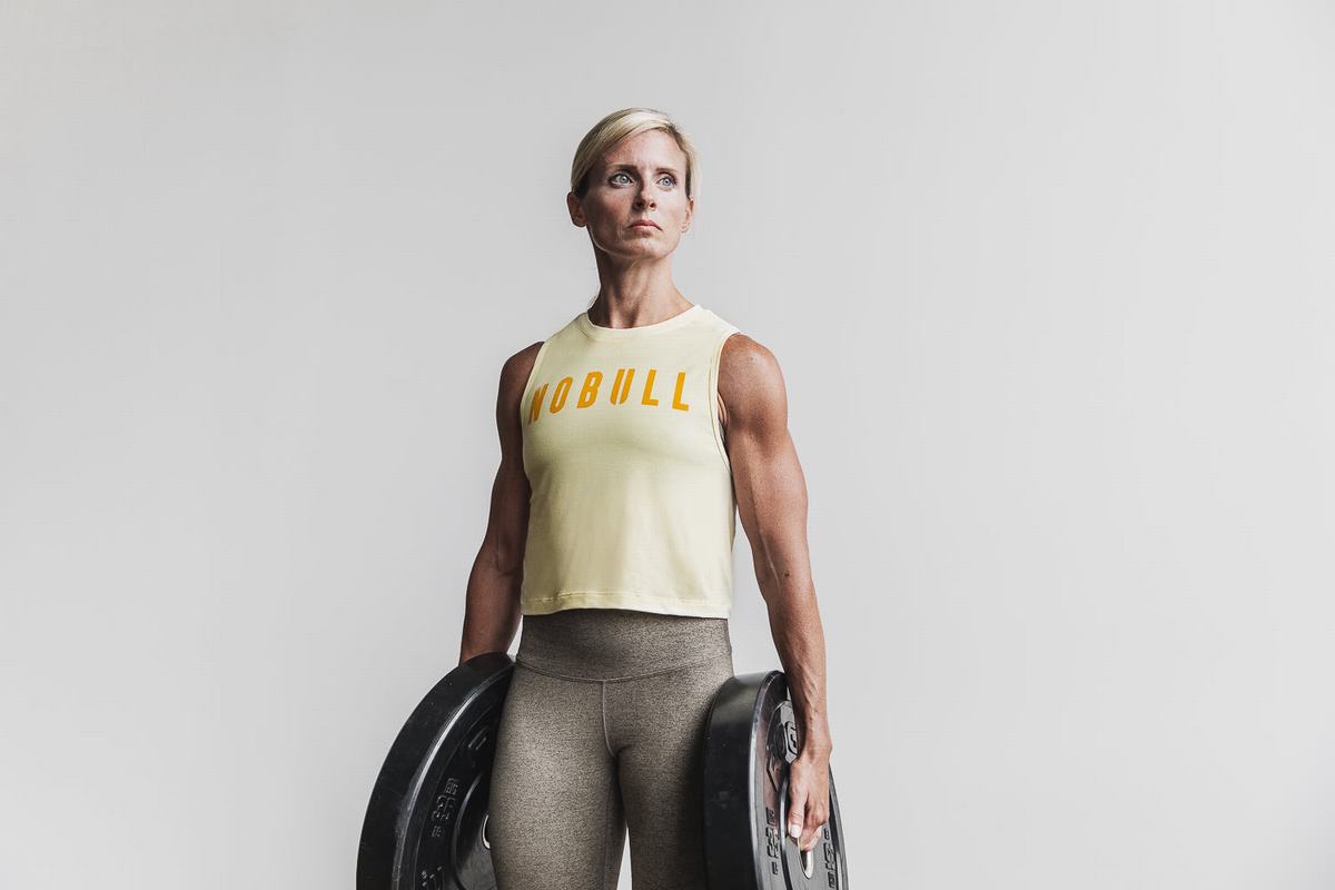 Debardeur Nobull Muscle Tank Femme Jaune | EY7964832