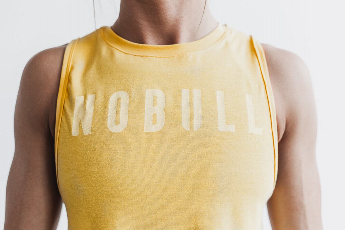 Debardeur Nobull Muscle Tank Femme Jaune | XK8623051