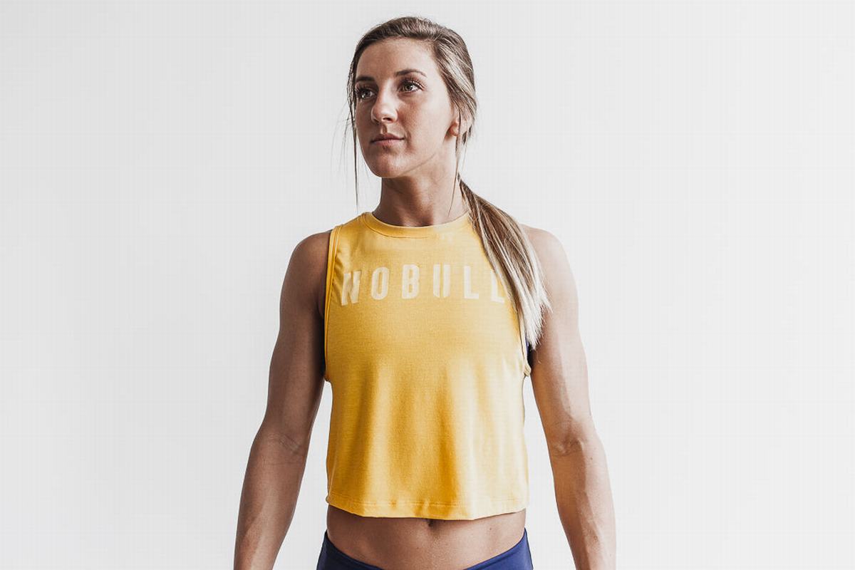 Debardeur Nobull Muscle Tank Femme Jaune | XK8623051
