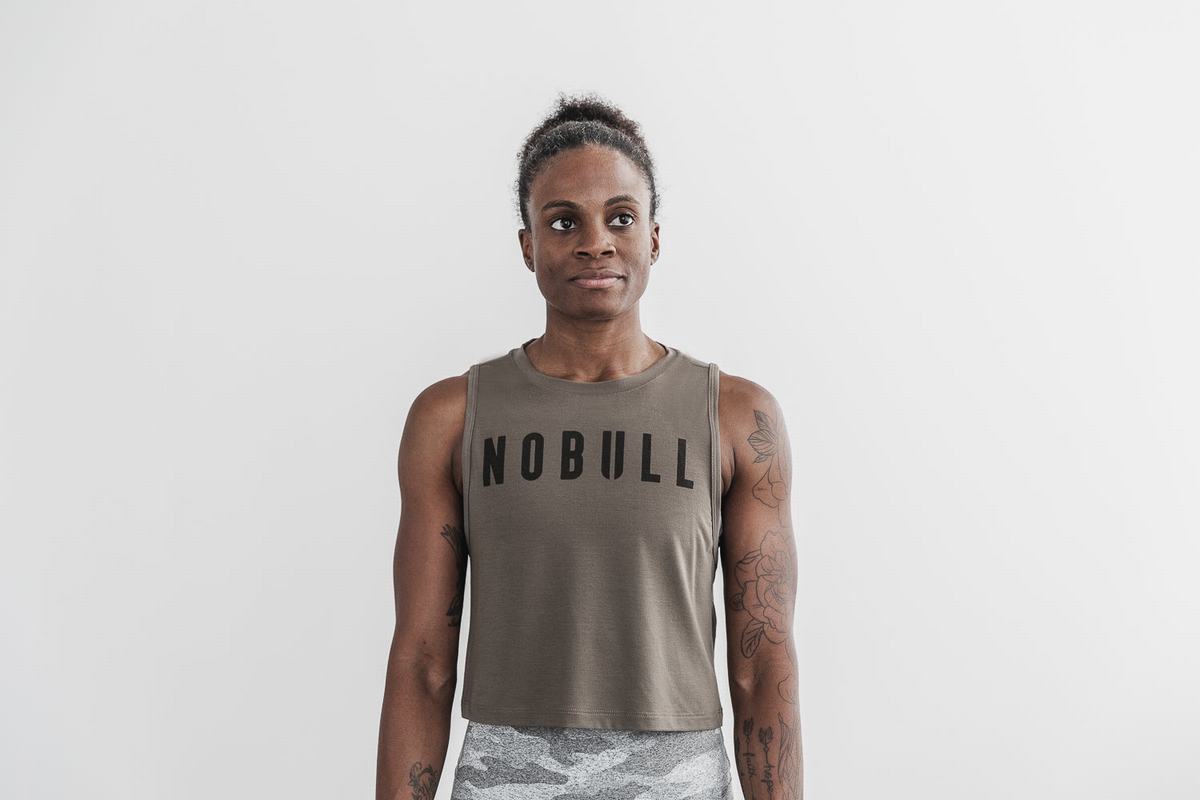 Debardeur Nobull Muscle Tank Femme Marron | CR2938617