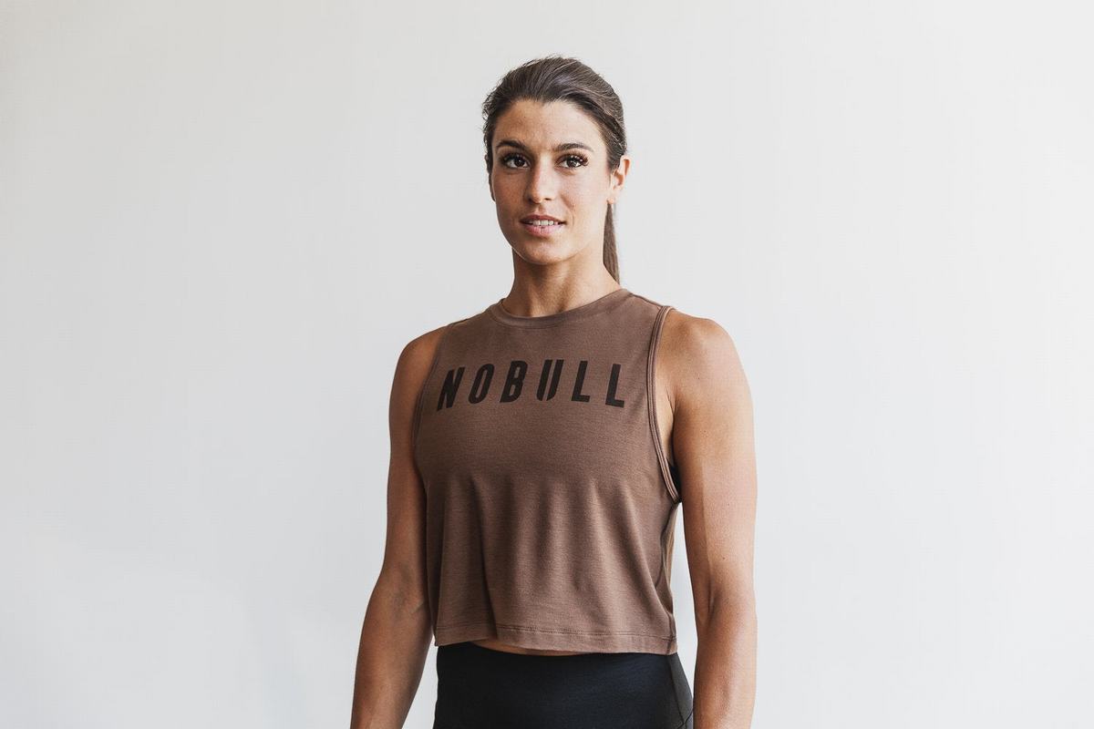 Debardeur Nobull Muscle Tank Femme Marron | KY7304691