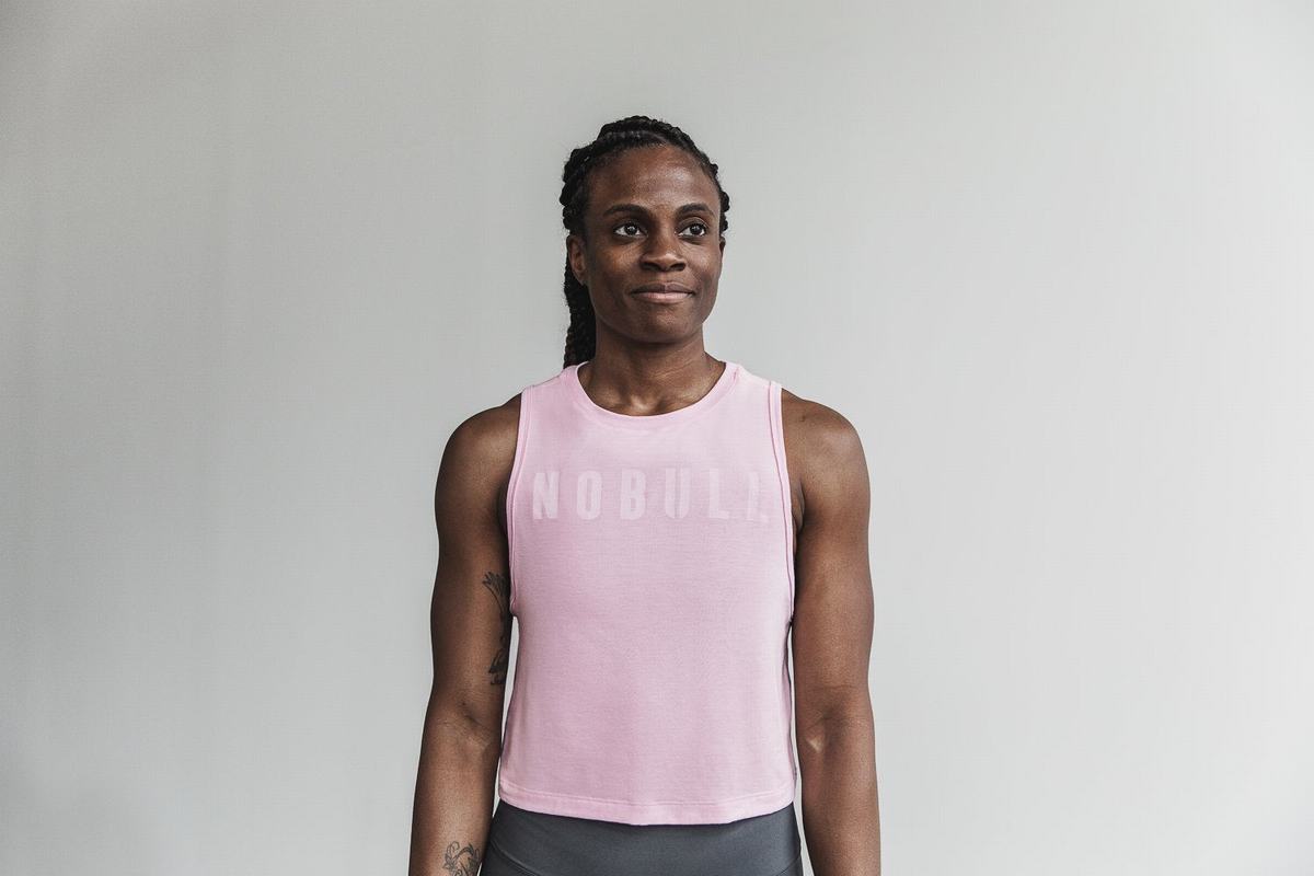 Debardeur Nobull Muscle Tank Femme Rose | HU5386704