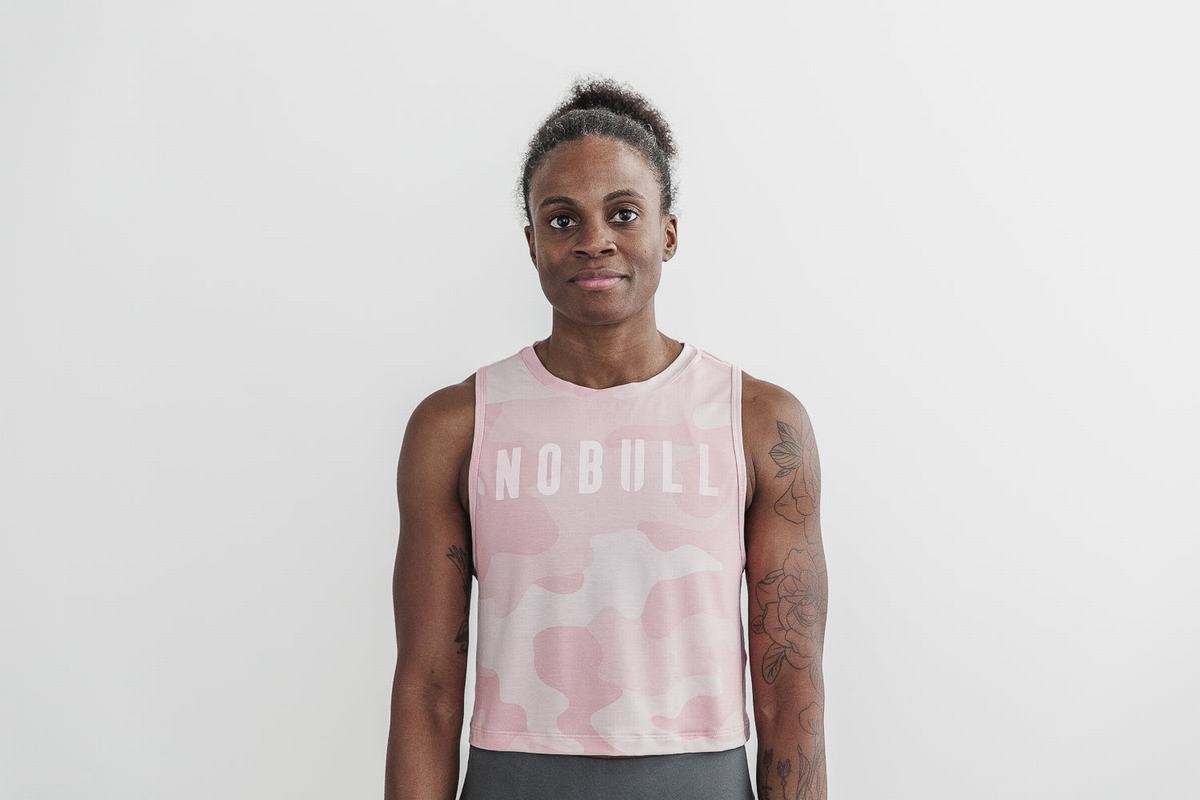 Debardeur Nobull Muscle Tank Femme Rose Camouflage | OT8759231