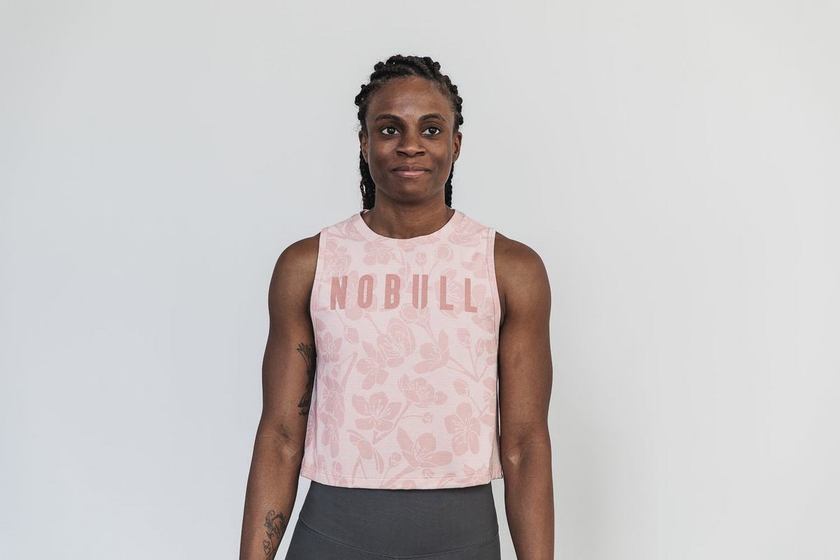 Debardeur Nobull Muscle Tank Femme Rose Rose | UI7491283