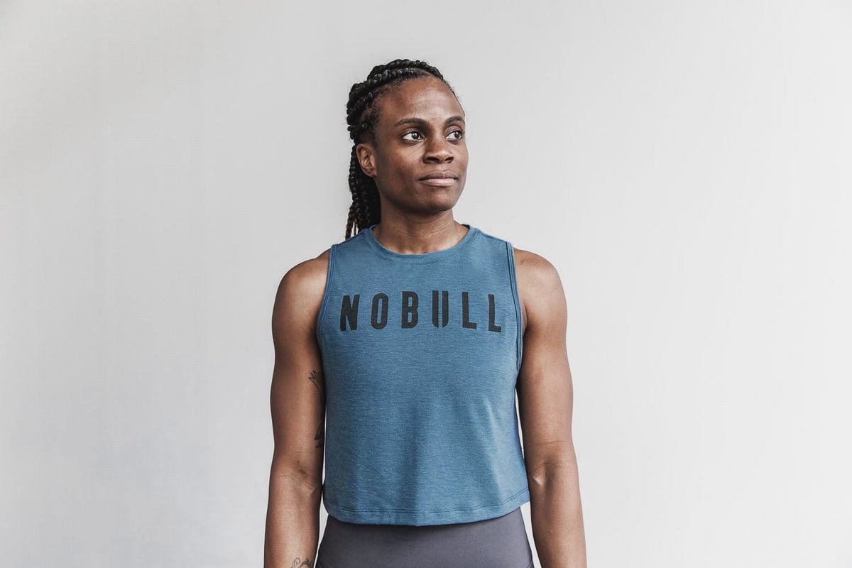 Debardeur Nobull Muscle Tank Femme Turquoise Foncé | OD4870631