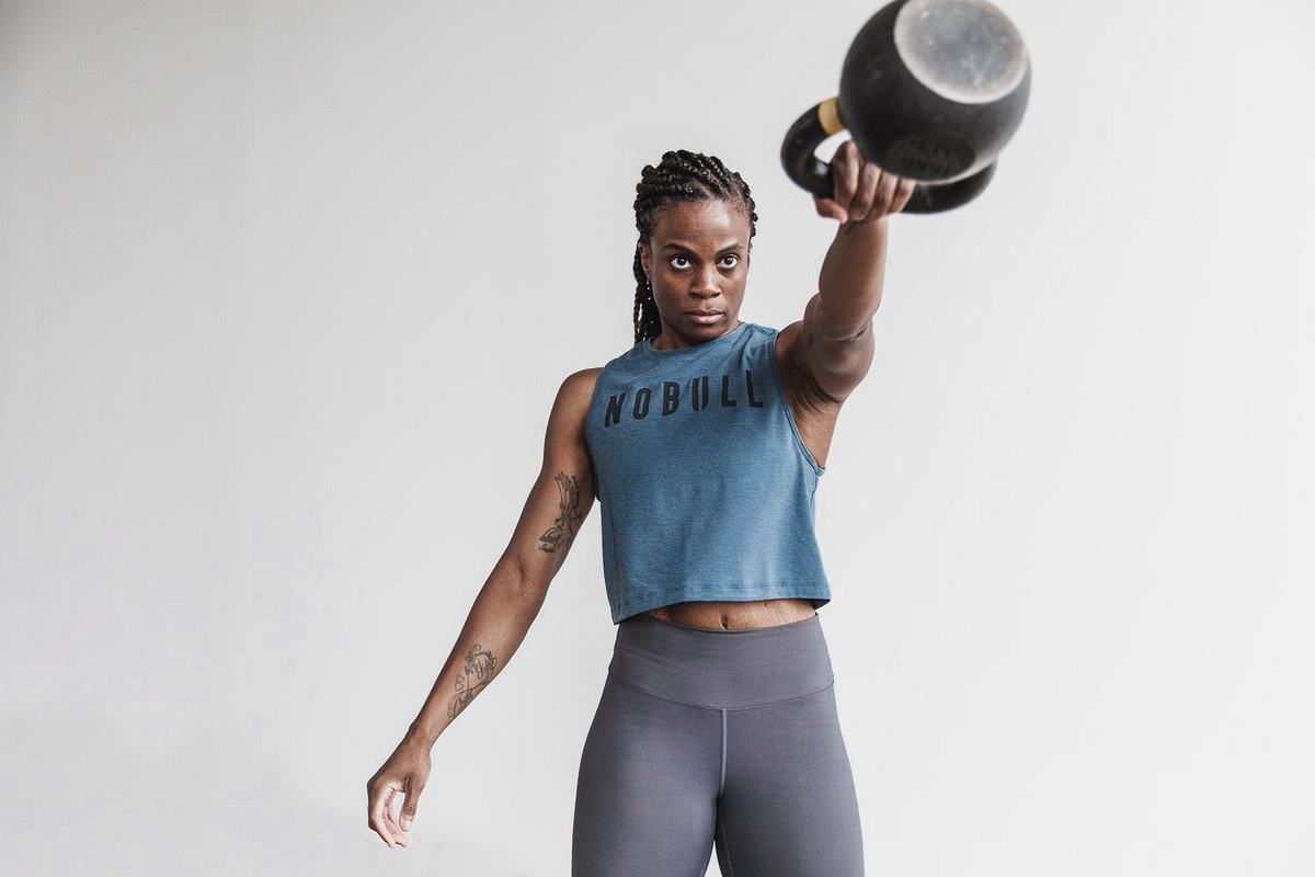 Debardeur Nobull Muscle Tank Femme Turquoise Foncé | OD4870631