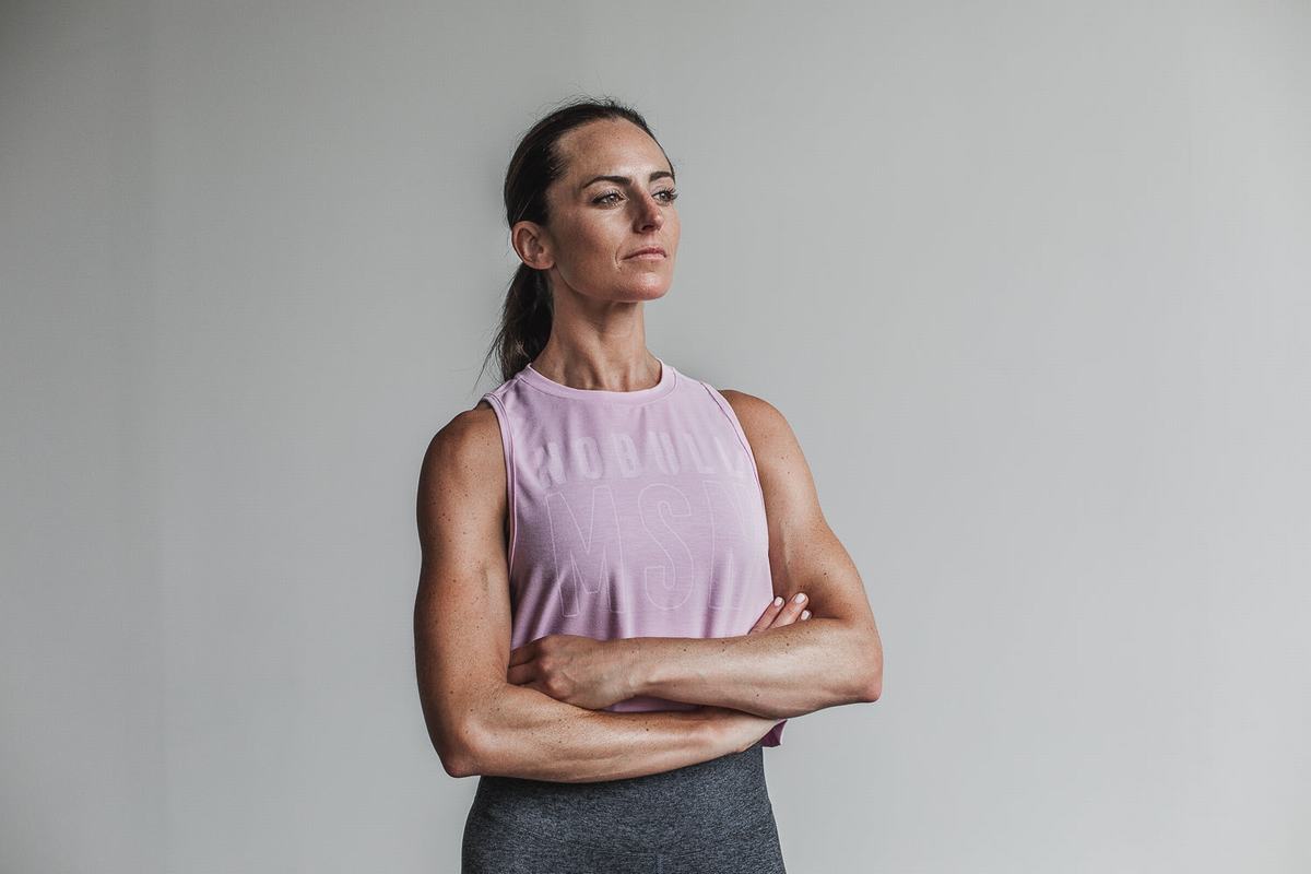 Debardeur Nobull Muscle Tank (Madison) Femme Rose | RF2594786