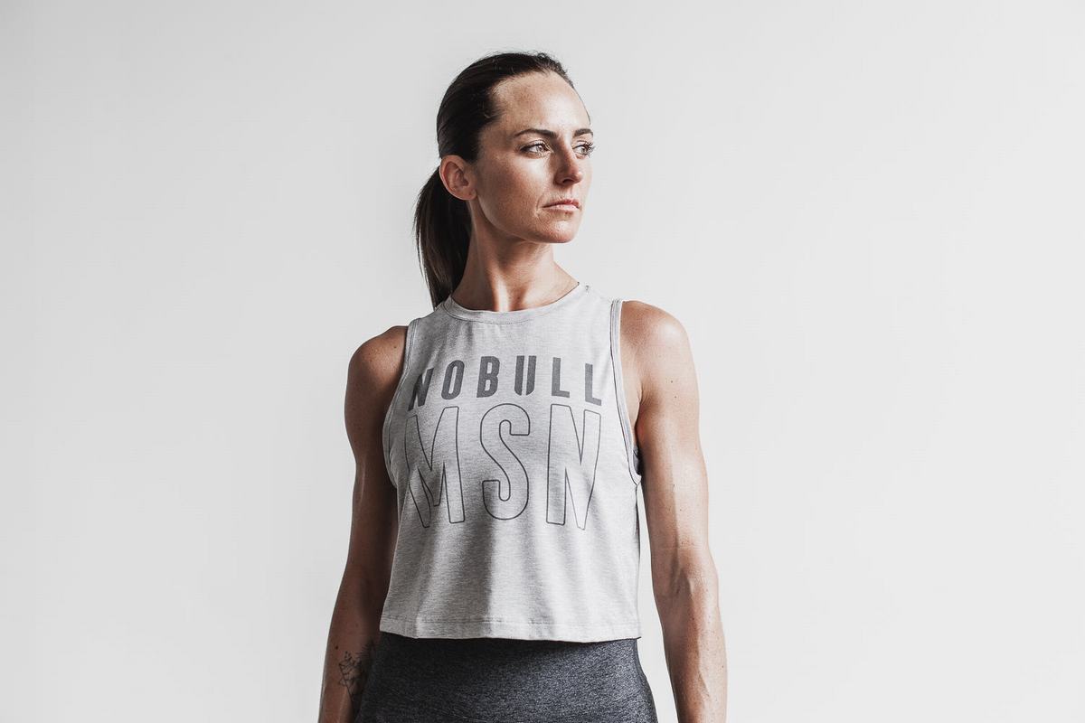 Debardeur Nobull Muscle Tank (Madison) Femme Grise Clair | WX7925180