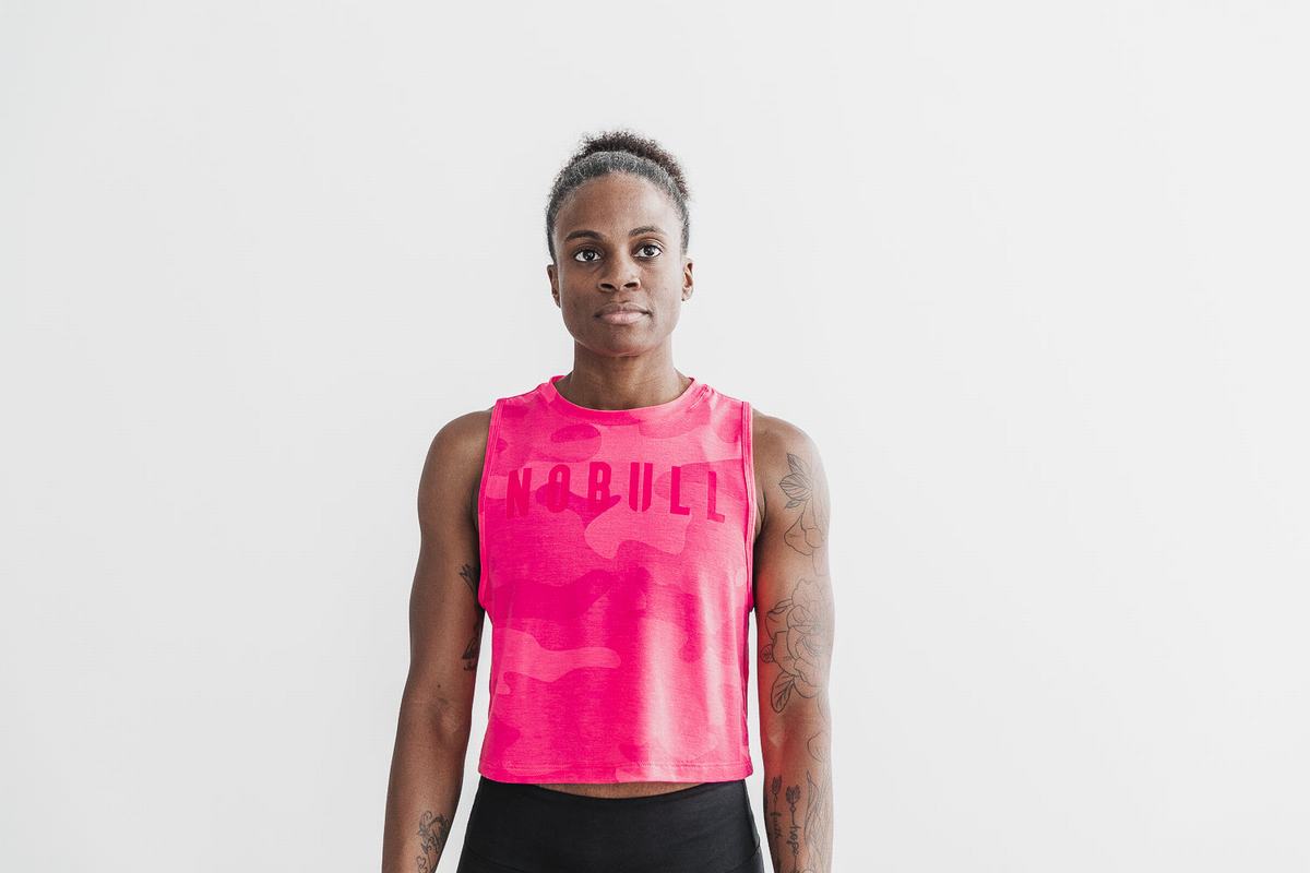 Debardeur Nobull Muscle Tank Neon Femme Rose Camouflage | CH3546702