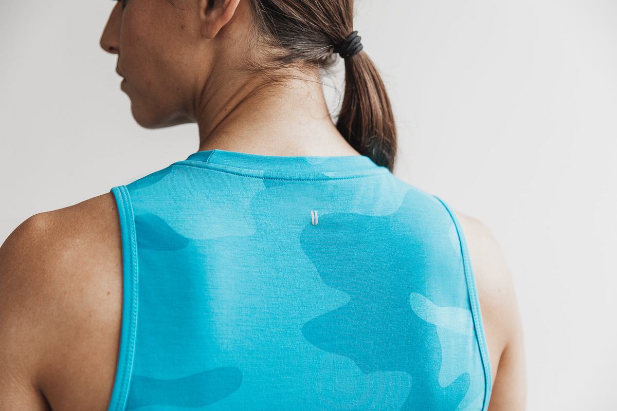 Debardeur Nobull Muscle Tank Neon Femme Bleu Camouflage | GT0219485