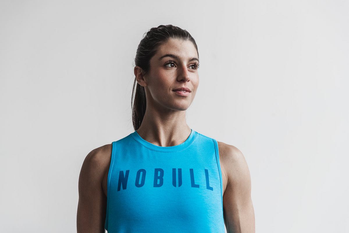 Debardeur Nobull Muscle Tank Neon Femme Bleu | UN0738612