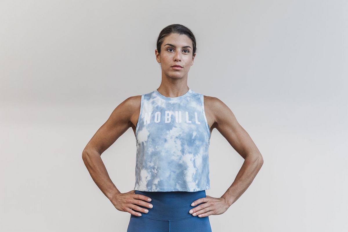 Debardeur Nobull Muscle Tank Tie-Dye Femme Bleu | GC9358604