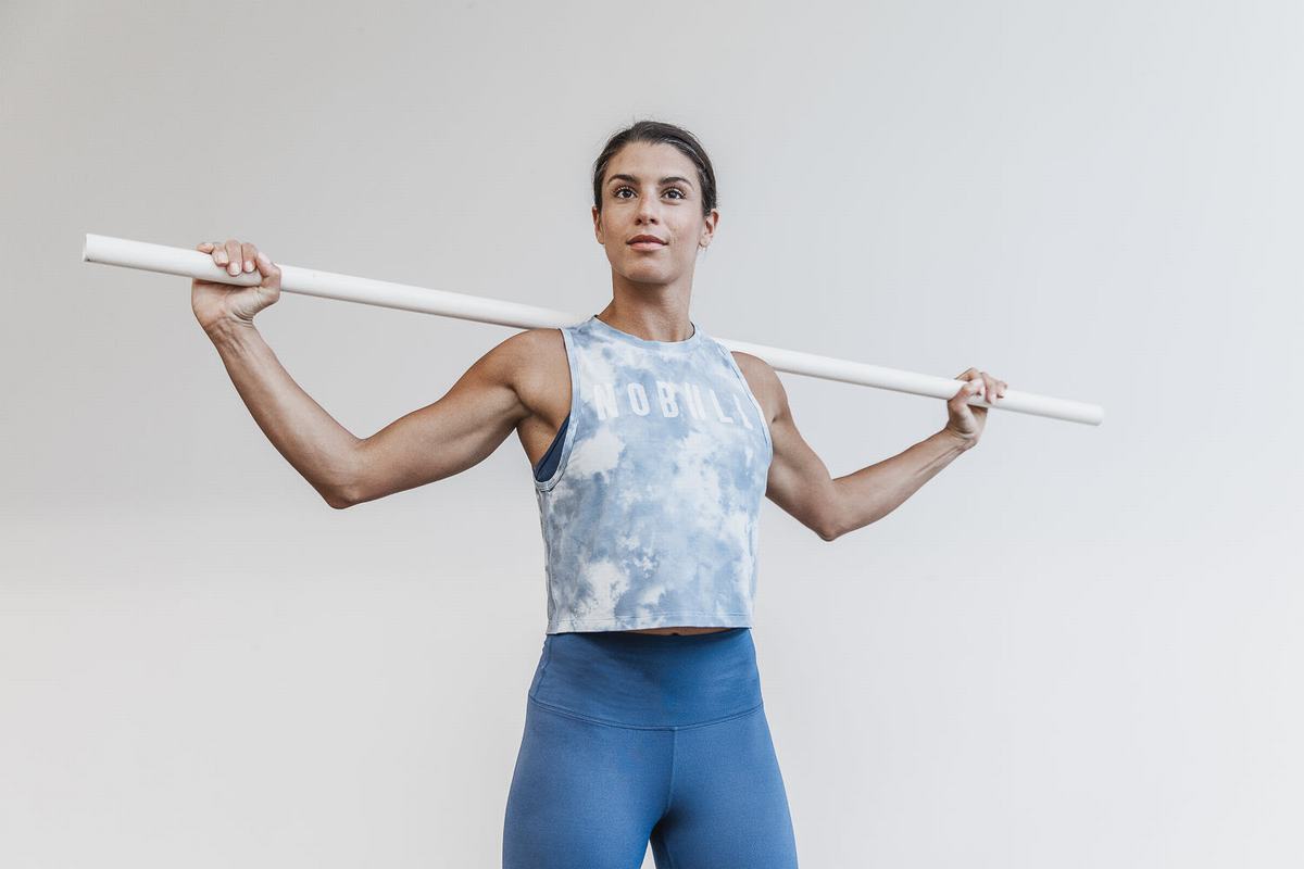 Debardeur Nobull Muscle Tank Tie-Dye Femme Bleu | GC9358604