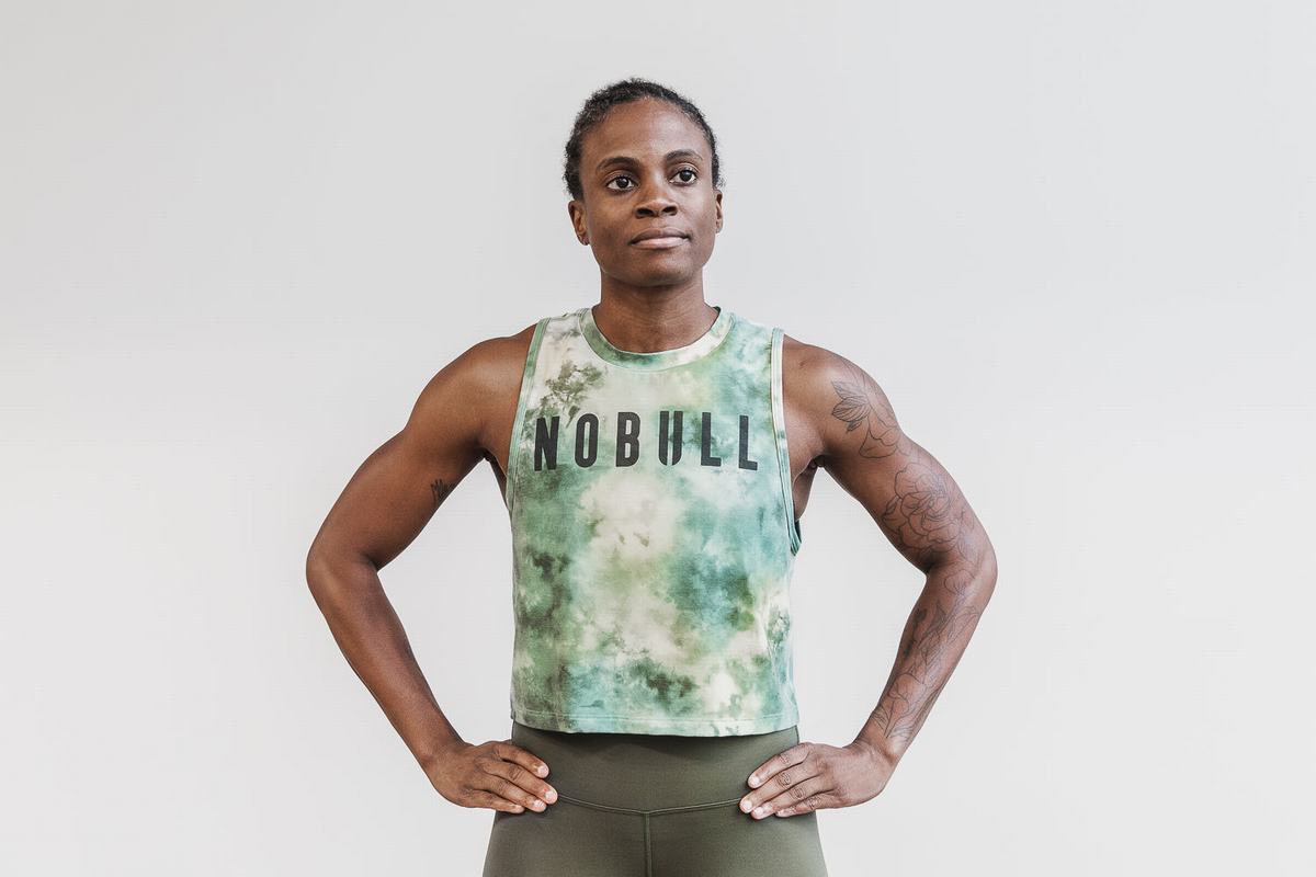 Debardeur Nobull Muscle Tank Tie-Dye Femme Vert | HR5698427