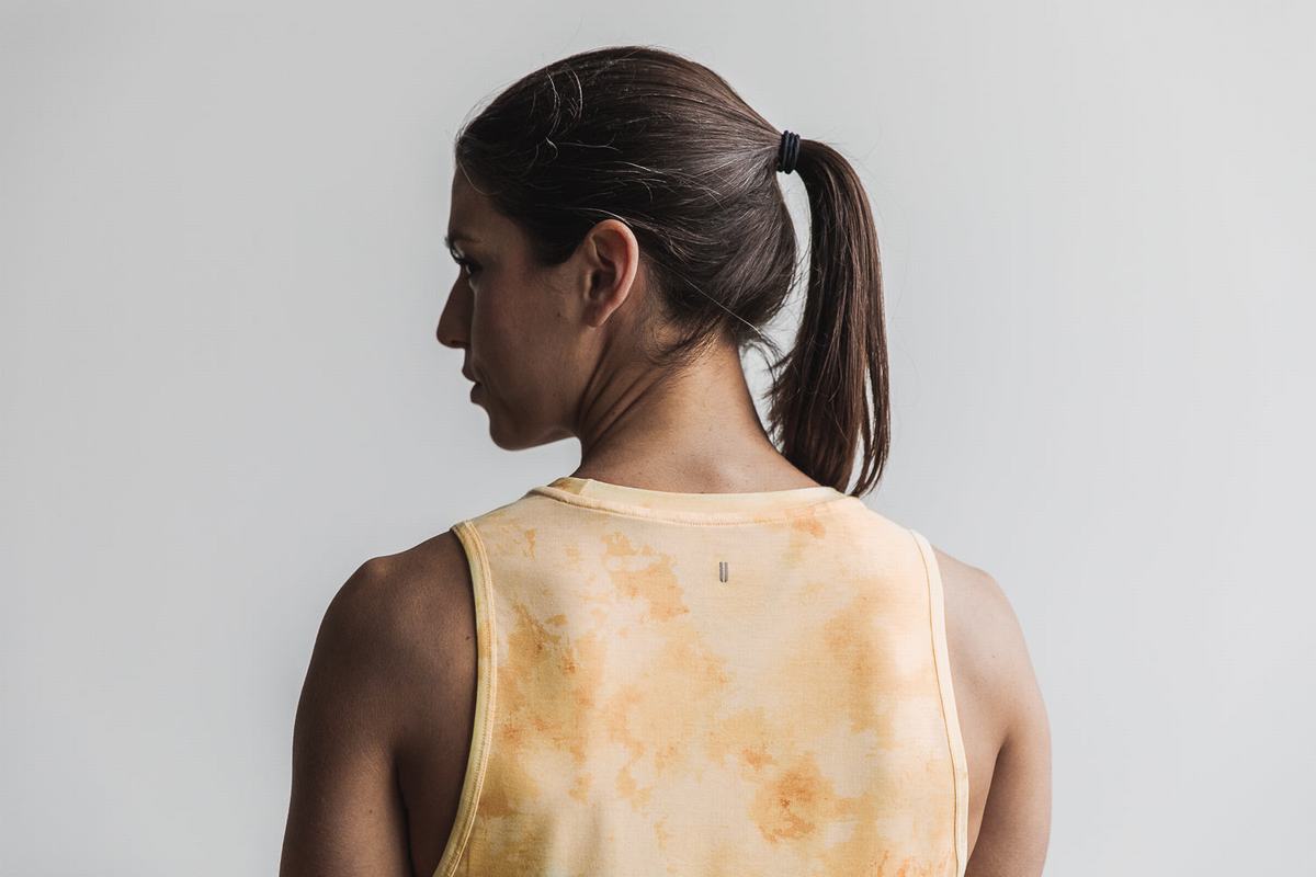 Debardeur Nobull Muscle Tank Tie-Dye Femme Jaune | ST1695870