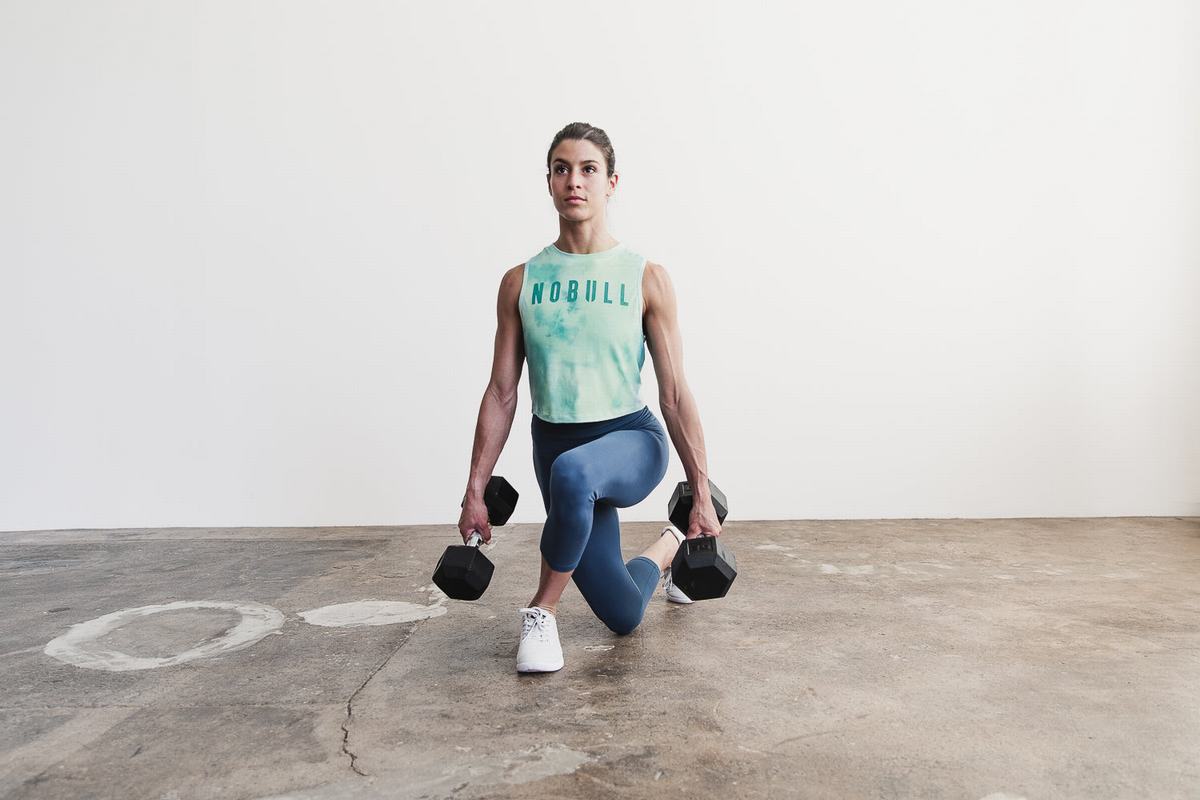 Debardeur Nobull Muscle Tank Tie-Dye Femme Turquoise Clair | XI5948703