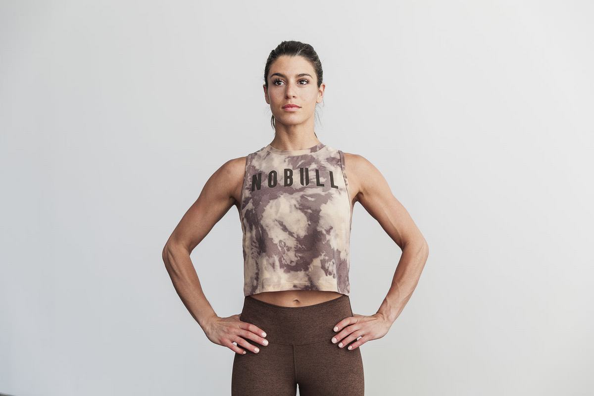 Debardeur Nobull Muscle Tank Tie-Dye Femme Marron | ZA1062358