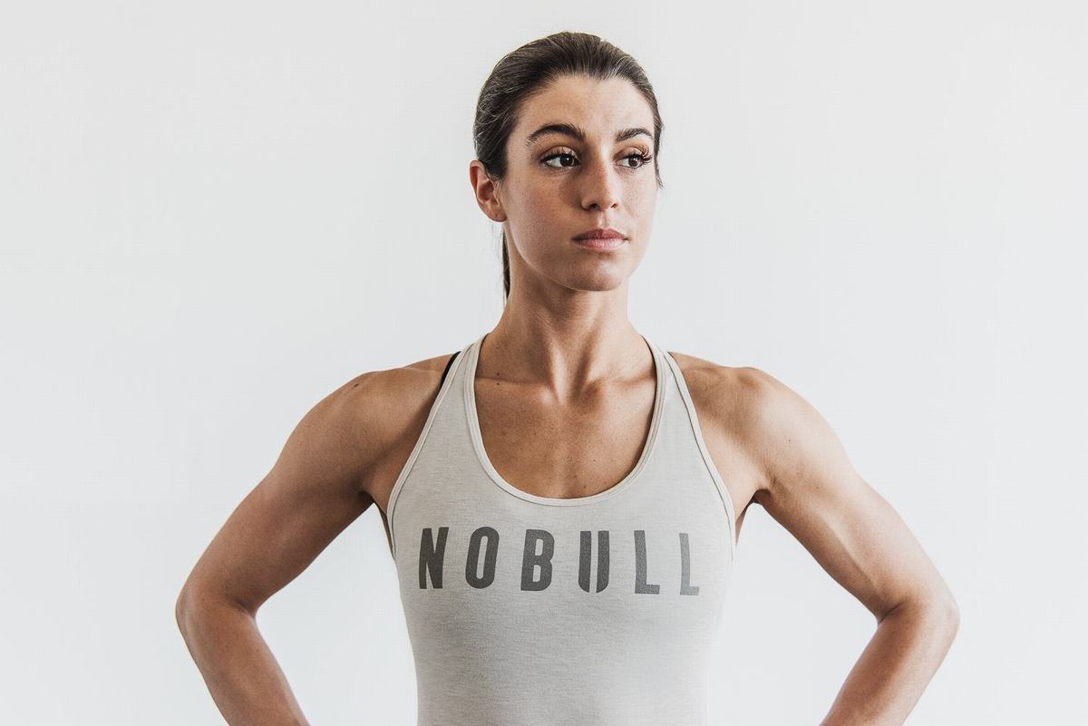 Debardeur Nobull Racerback Tank Femme Beige | KV6934187