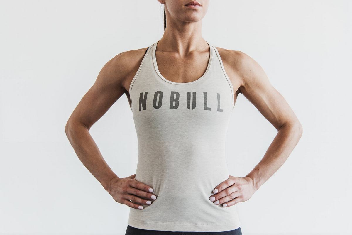 Debardeur Nobull Racerback Tank Femme Beige | KV6934187