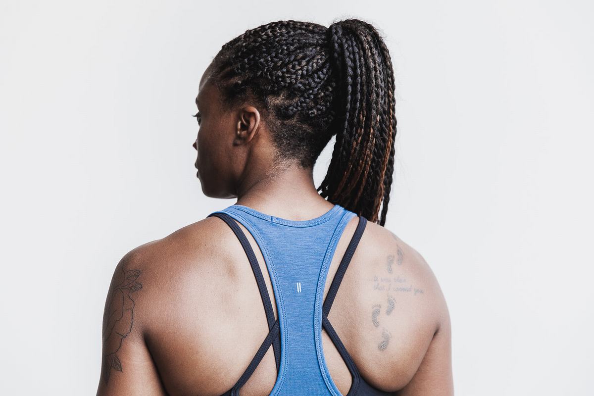 Debardeur Nobull Racerback Tank Femme Bleu | FA9845072
