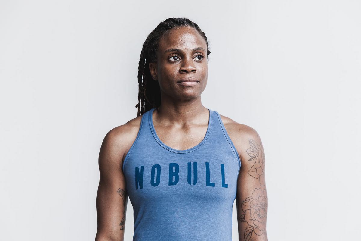 Debardeur Nobull Racerback Tank Femme Bleu | FA9845072