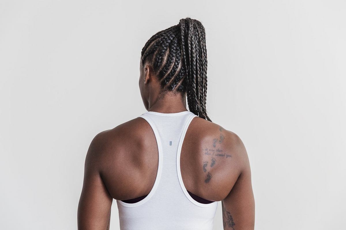 Debardeur Nobull Racerback Tank Femme Blanche | GP4125068