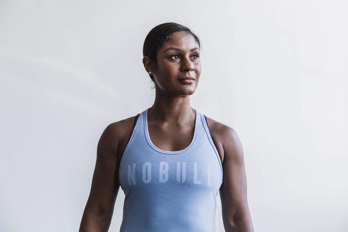 Debardeur Nobull Racerback Tank Femme Bleu | VD2415378