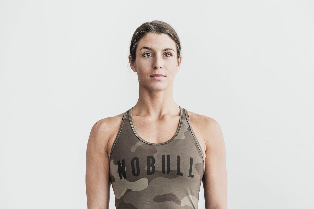 Debardeur Nobull Racerback Tank Femme Camouflage Foncé | MI4625309