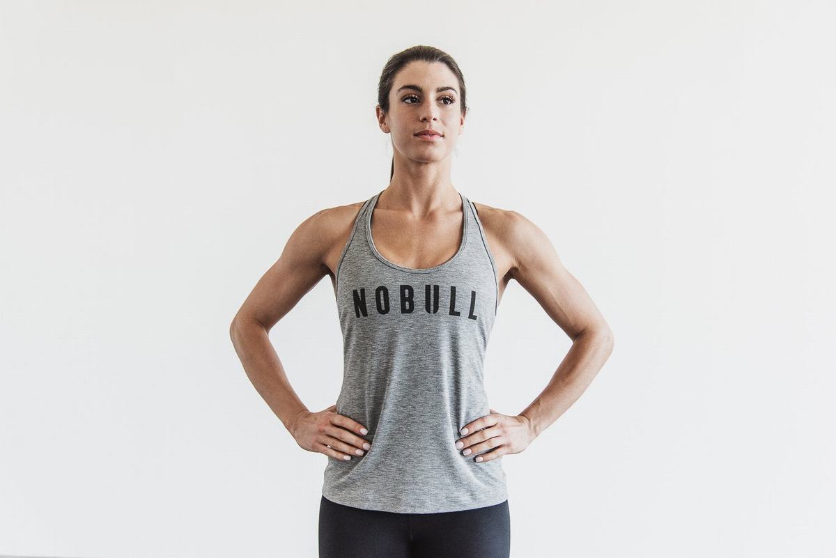 Debardeur Nobull Racerback Tank Femme Grise | AX7240589