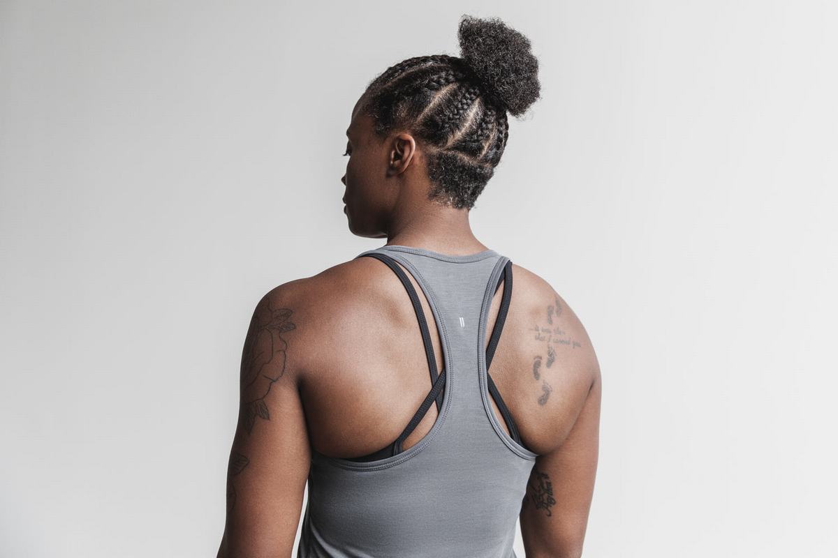 Debardeur Nobull Racerback Tank Femme Grise Foncé | MP6014593