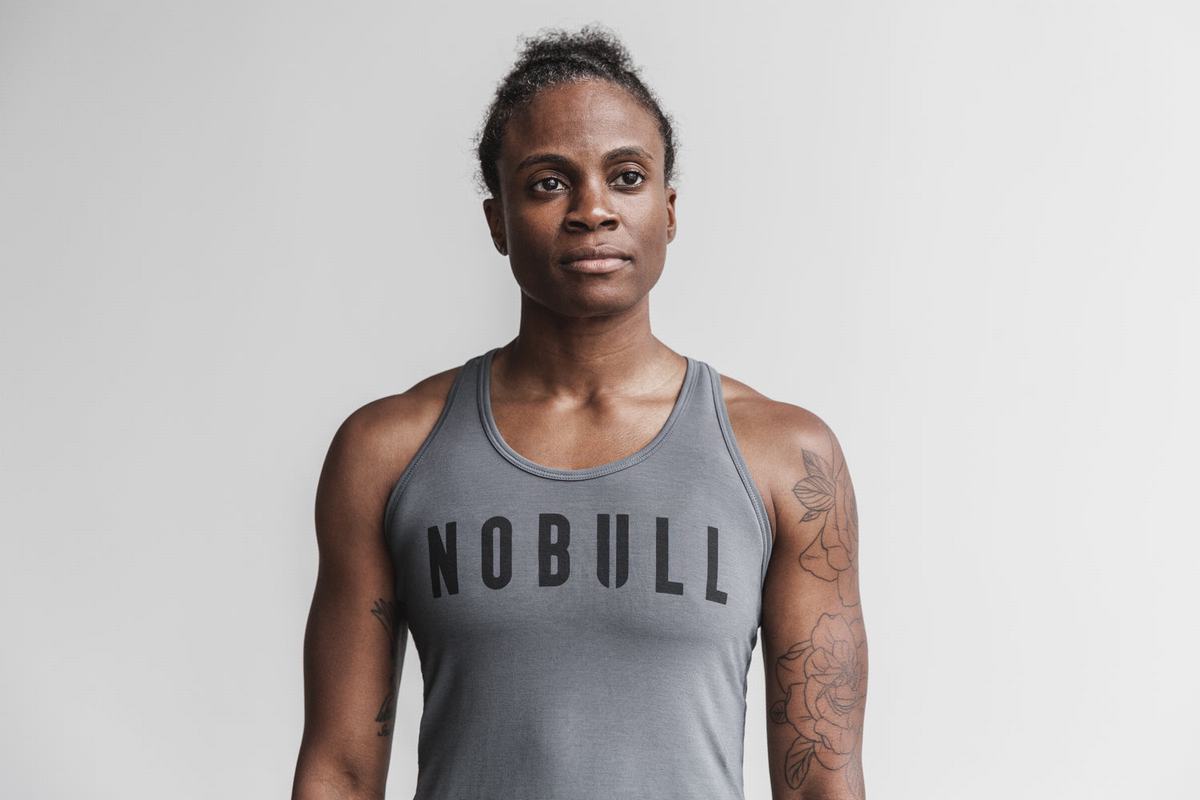 Debardeur Nobull Racerback Tank Femme Grise Foncé | MP6014593