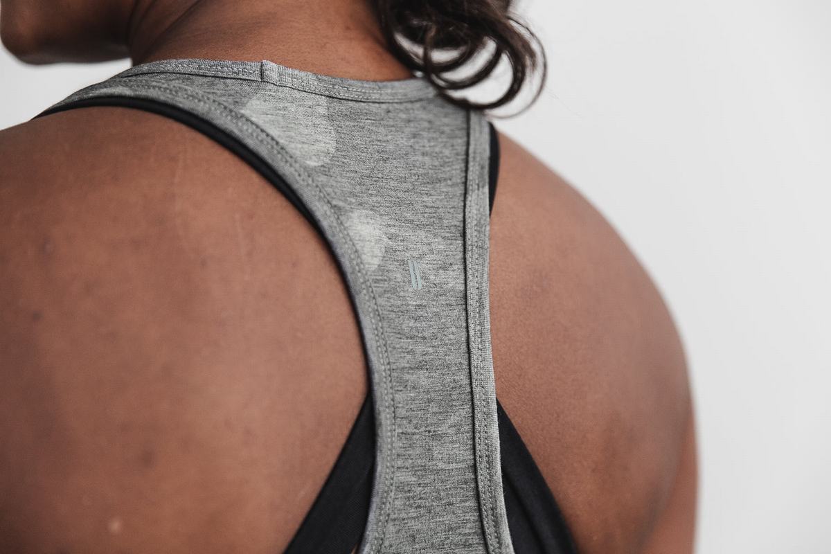 Debardeur Nobull Racerback Tank Femme Grise Camouflage | SL0184792